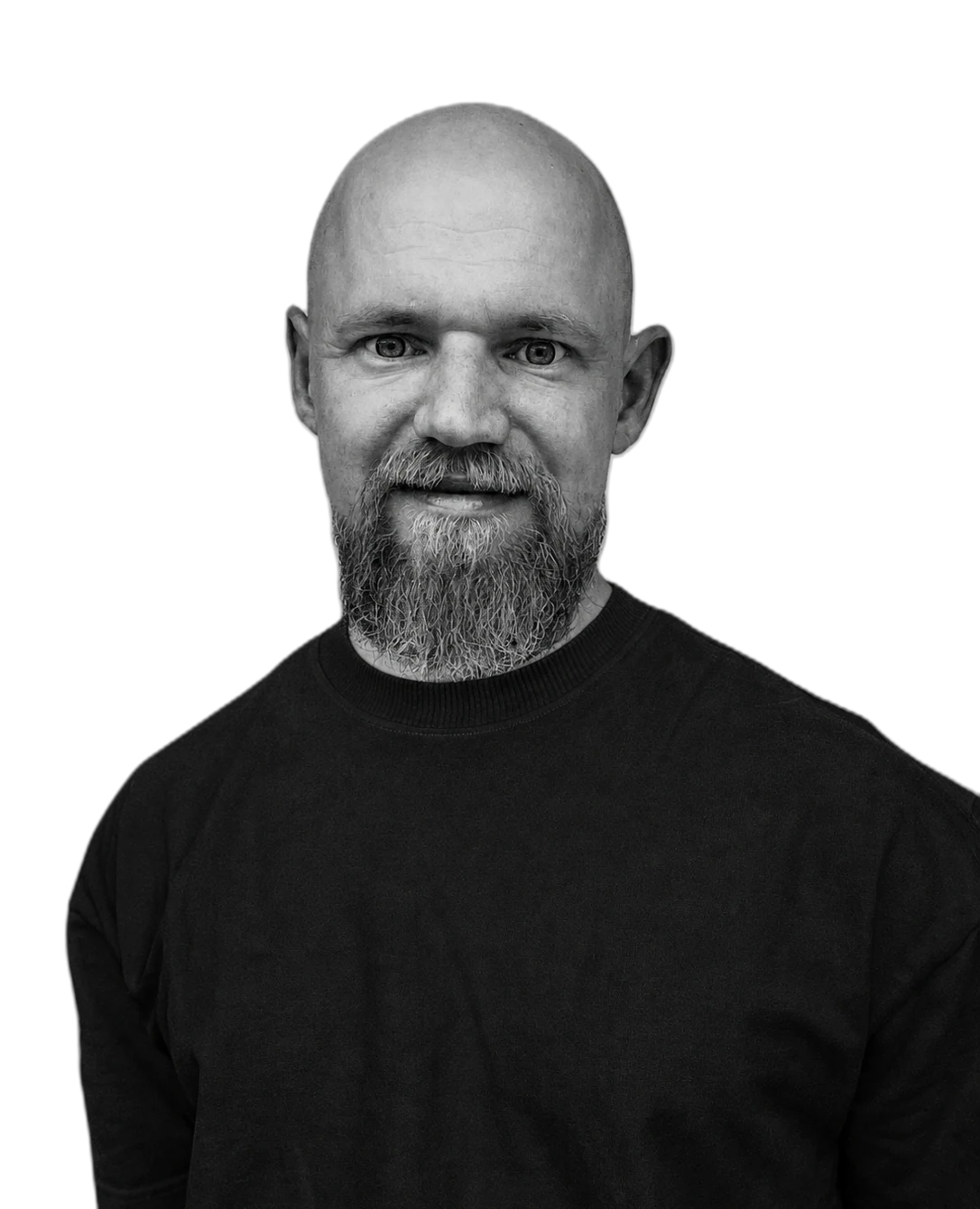 Sascha Schlimbach, founder of Delord Studios, in a black t-shirt